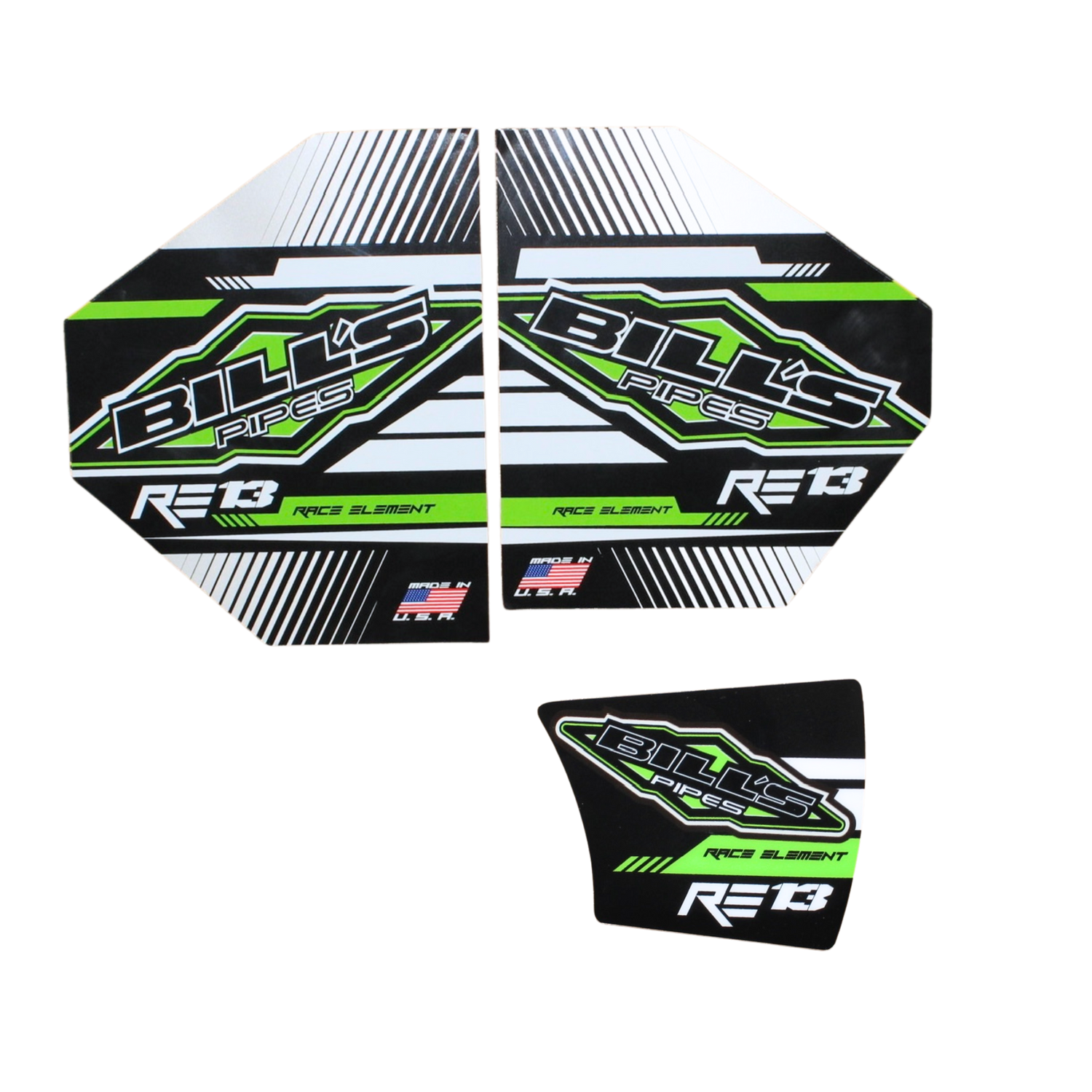 RE-13 Muffler Decal Set - Green