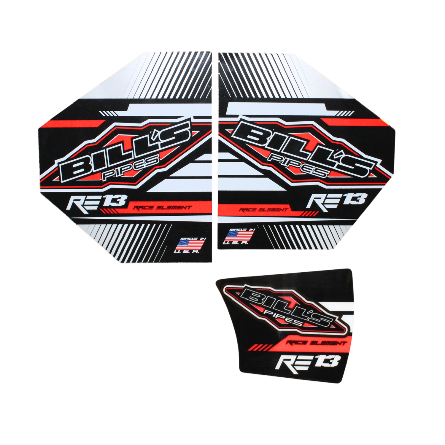 RE-13 Muffler Decal Set - Red