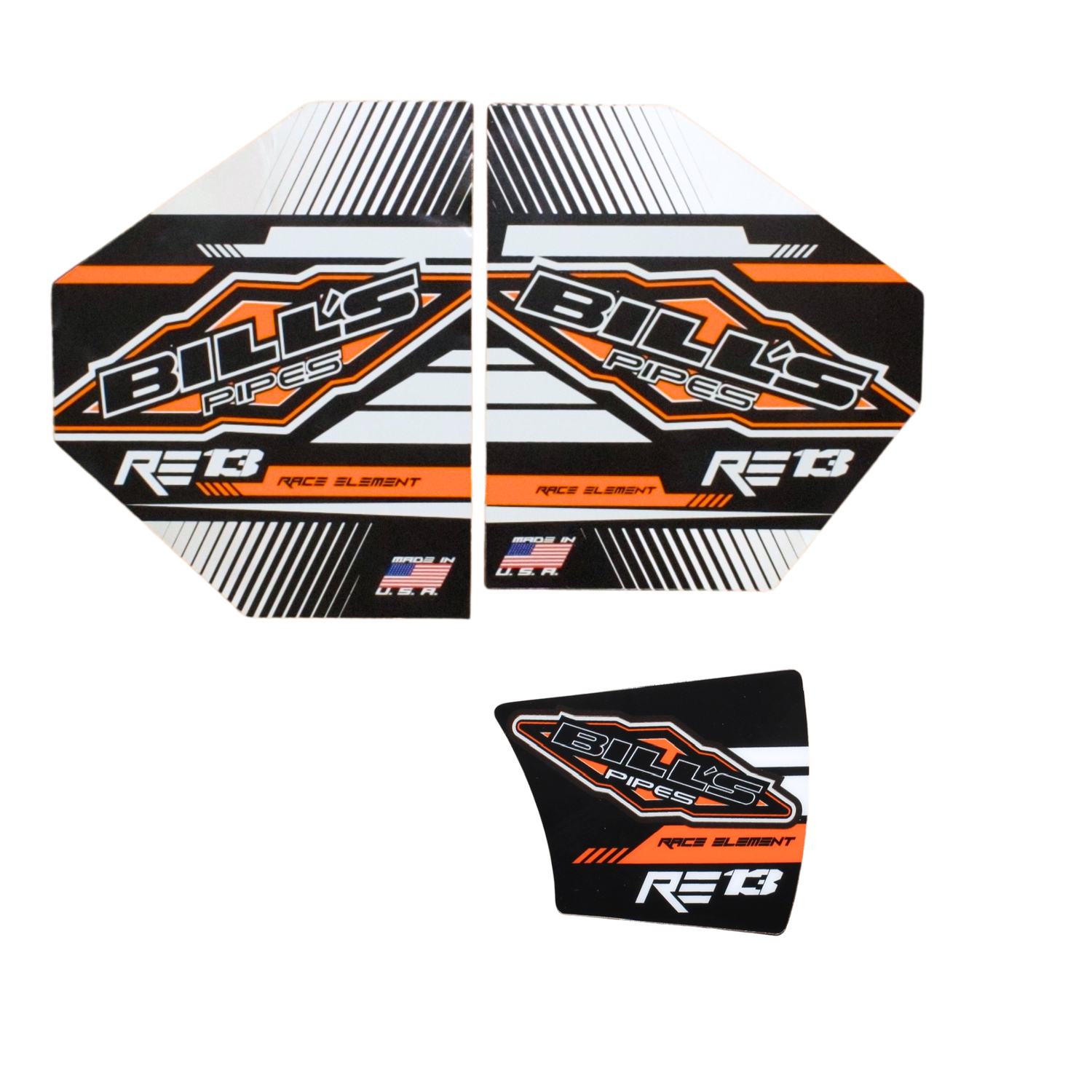 RE-13 Muffler Decal Set - Orange